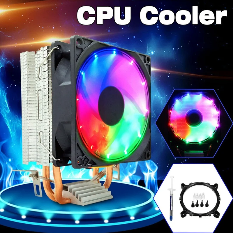 Кулер процессора радиатор со светодиодной Rgb 3Pin вентилятор процессора охлаждающий для Inter 775 115X Amd Am3