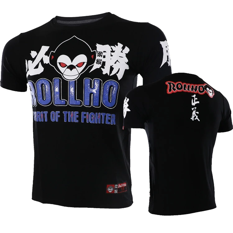 

The soft monkey ROLLHO integrated martial arts boxing center MMA must win the victory sports fight short sleeve T - shirt martia
