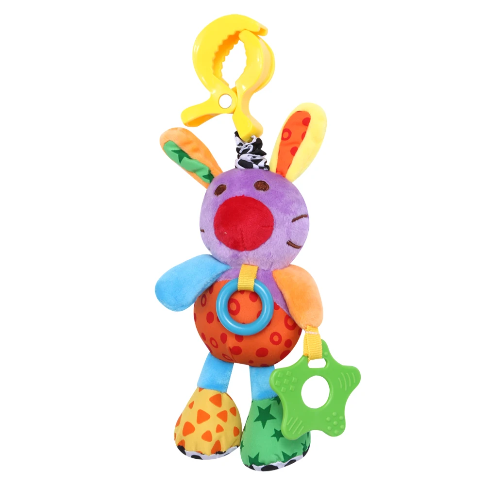 

Baby Plush Rabbit Children Educational Hanging Musical Rattle Infant Kids Soft Cartoon Dolls Educational Toys Teether