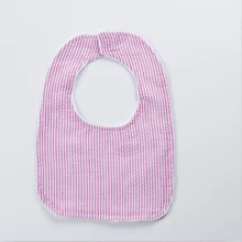 Новейший дизайн на заказ без монограммы полосатый нагрудник minky bib напечатанный жатый хлопок нагрудник