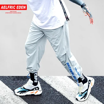 

Aelfric Eden Men Letter Embroidery Harem Pants 2018 Casual Harem Joggers Harajuku Hip Hop Fashion Tactical Male Streetwear KJ256