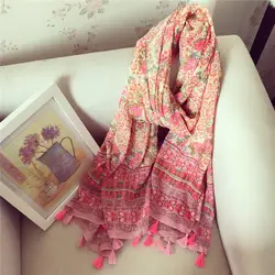 Корейский Новый страна Стиль цветочный хлопка шарфы Модные женские чешские приморский праздник солнцезащитный крем пляж леди платок