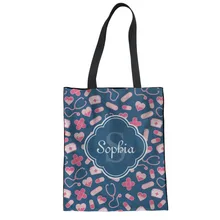 NoisyDesigns, женская сумка для покупок, мультяшная сумка для медсестры, каваи, Холщовая Сумка, с рисунком, женская переносная сумка через плечо