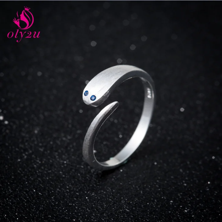 

Oly2u Charm Blue Eyes Ancient Fish Shaped Adjustable Rings for Women Creative Silver Color Animal Jewelry Kids Gift