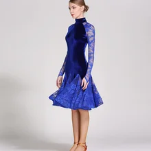 Одежда высшего качества для взрослых; цвет синий, черный, красный; бархатное и кружевное платье для латинских танцев; платье для выступлений; костюм для сцены; платье для латинских танцев; GB002