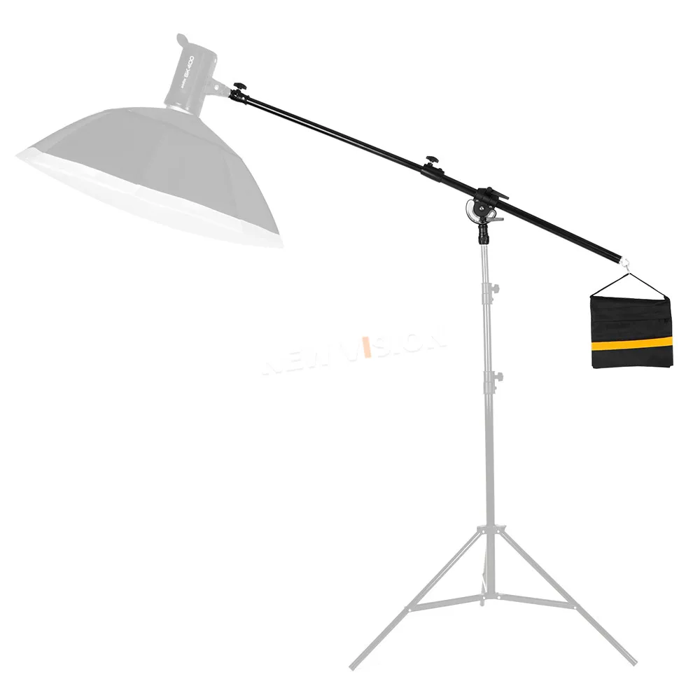 84-148cm 33"-58" Pro Studio Photo Telescopic Boom Arm Top Light with Sandbag for Speedlite 10KG Loading Capacity