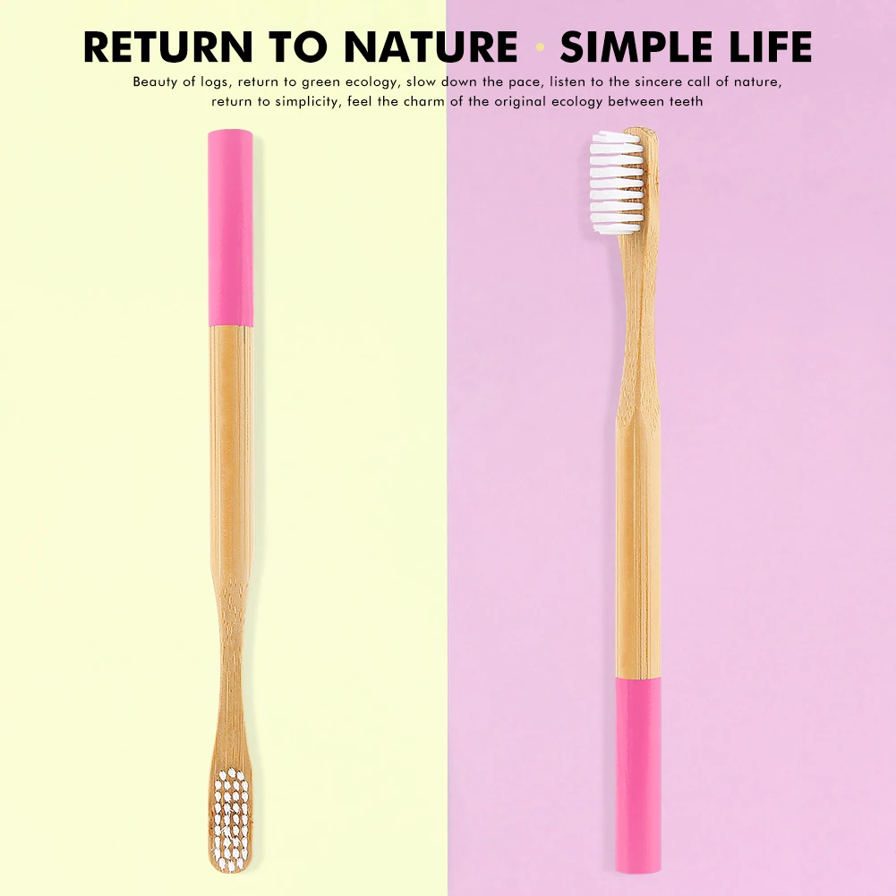 5 шт. натуральная чистая бамбуковая зубная щетка портативная Мягкая зубная щетка для волос экологически чистые щетки Очистка полости рта инструменты для ухода