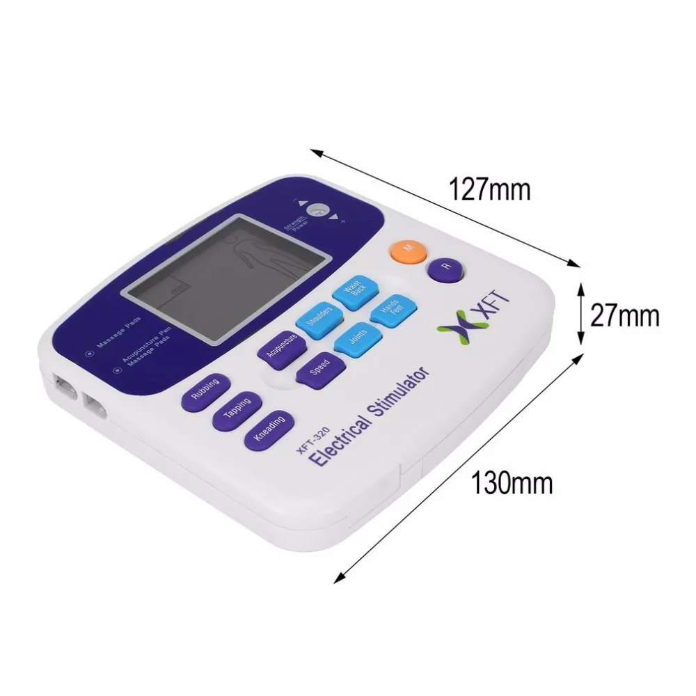 Профессиональный XFT-320 электрический стимулятор массажер Dual Tens машина с подушечками иглоукалывание ручка цифровой массаж тела Релаксация