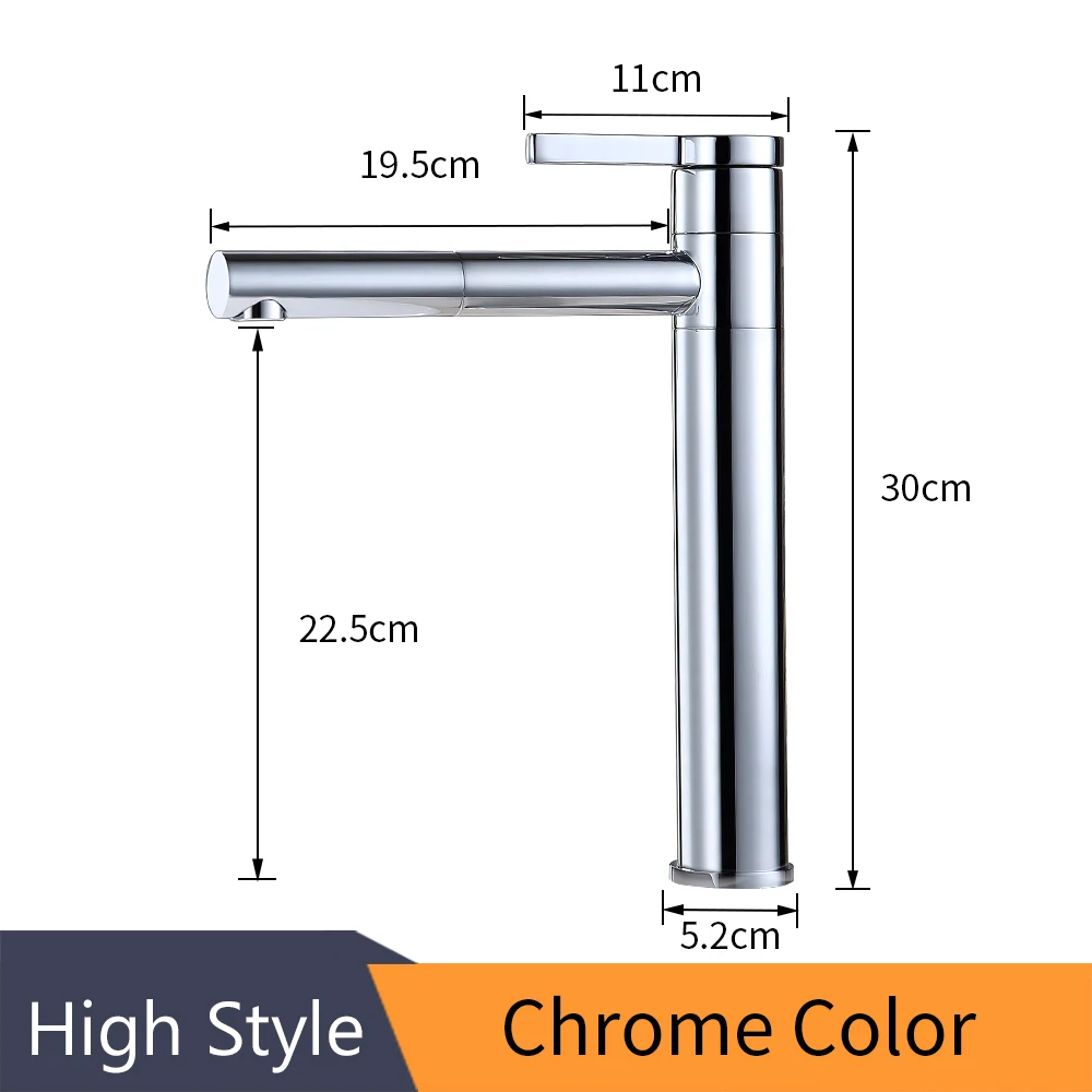 Смеситель для раковины из латуни Ванная комната кран судно раковины модный смеситель кран Поворотный Смеситель бортике белый Цвет смеситель для умывальника LT-701A - Цвет: Chrome(High)