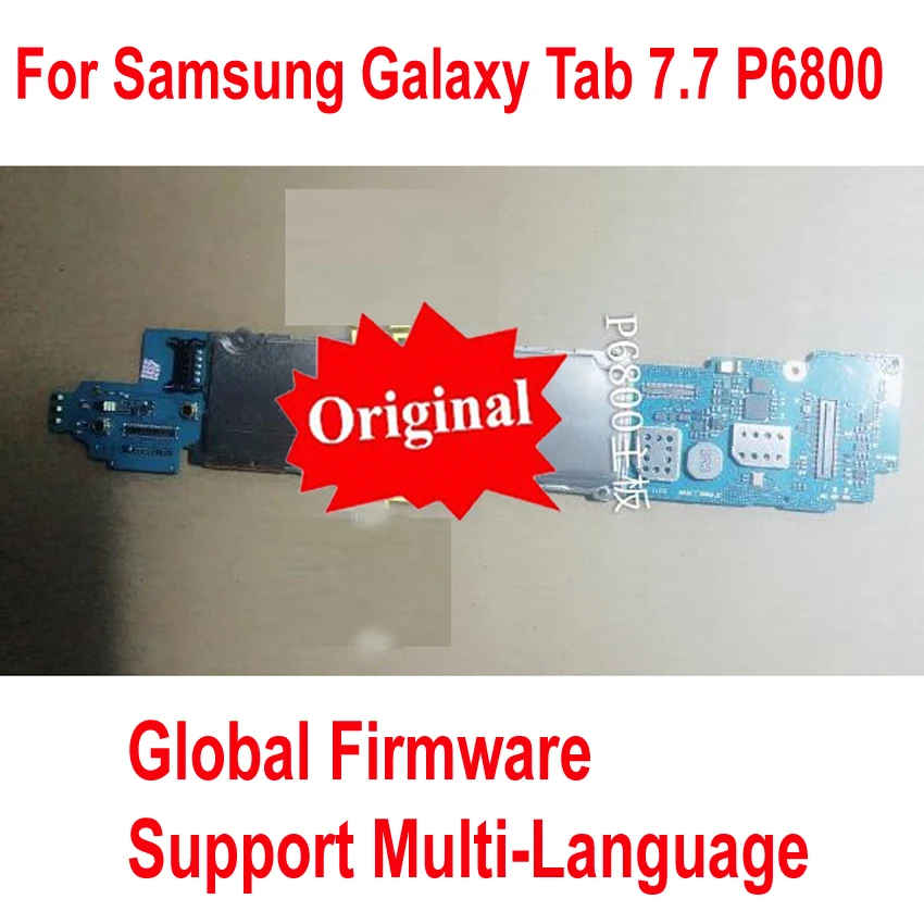 Глобальная прошивка, оригинальная материнская плата для samsung Galaxy Tab 7,7 P6800, материнская плата 3g и wifi, материнская плата, плата за карты, гибкий кабель