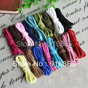 

Free shipping 50M 2.7mm mixed color flat string Korea velvet imitation Leather Cords Ropes Lines Wires DIY Jewelry Accessories