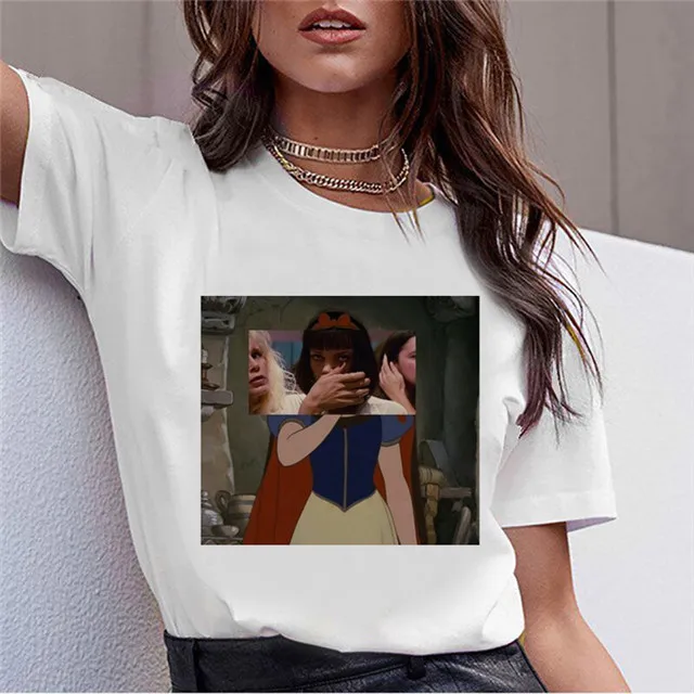 New Female T Shirt Dark Snow White Harajuku T Shirt Women Vintage Aesthetic T-shirt Korean Style Graphic Top Tees - Цвет: 1032