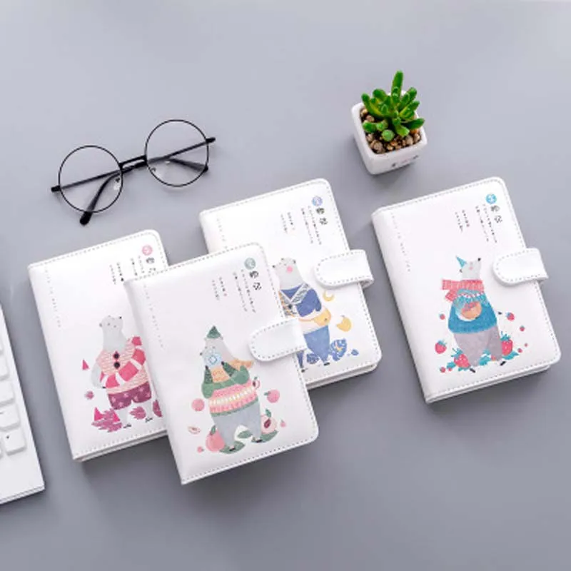

cute fresh and simple polar bear notebook school&office supplies imitation leather notebook student Diary memo pad stationery