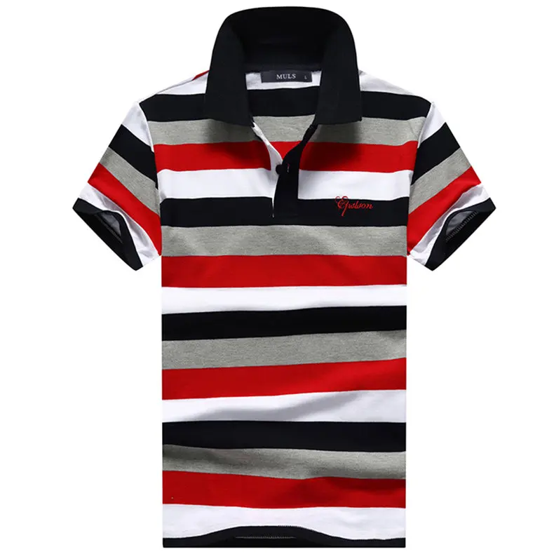 Summer Polos Men Shirt Cotton Striped Short Brand Mens Polo Male Top Tees Fast Dry Breathable Tshirt Men Clothing Boy Drop Ship-2