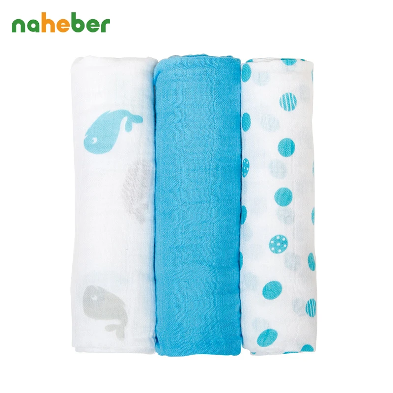 Buy 3Pcs Set 70*70cm Muslin Cloth Cotton Baby Swaddles