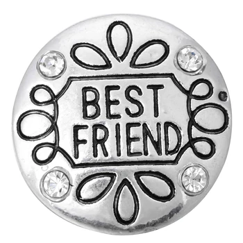 

10pcs/lot New 18mm Snap Button Jewelry For Best Friend Rhinestone Round Snap Buttons Bracelet Fit DIY 18mm Snaps Jewelry
