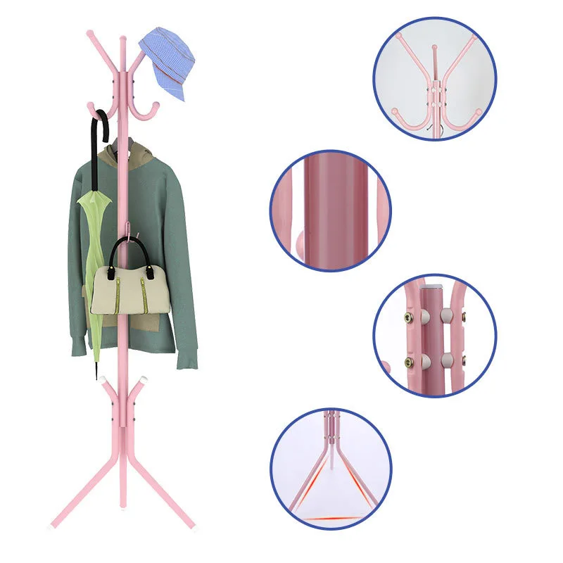 

Coat Rack Stainless steel DIY Simple Assembly can be removed Bedroom Furniture Hanging storage clothes hanger wardrobe