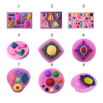 

Free shipping Many Gemstones/Jewelry/Diamonds Silicone Mold For Making Cake Chocolate Ice Pud
