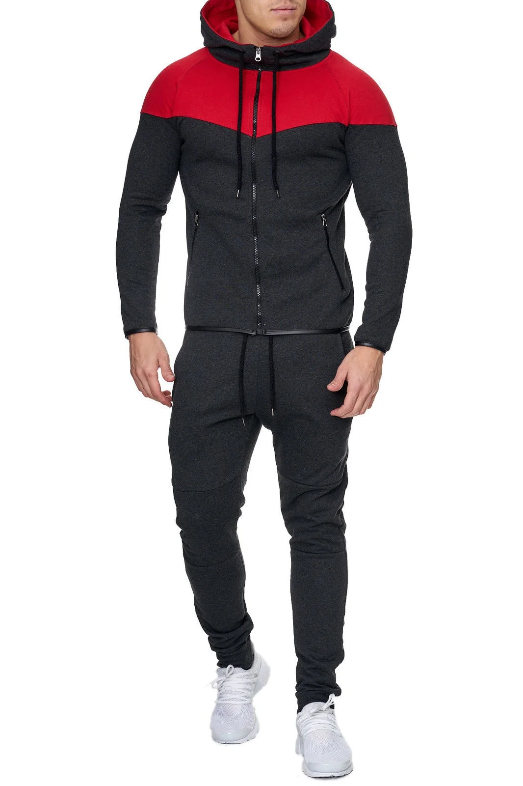 ZOGAA Mens Track Suit Casual 2 Piece Set Fashion Color Block Hooded Sportswear Sweatsuit For Male Survetement Men Sportsuit ZOGAA Mens Track Suit Casual 2 Piece Set Fashion Color Block Hooded Sportswear Sweatsuit For Male Survetement Men Sportsuit