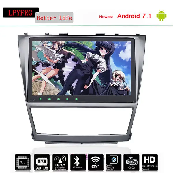 Автомобильный DVD плеер 1024*600 2Din android 10 0 4 Гб ОЗУ 64 ГБ для TOYOTA CAMRY AURION v40 2007 11