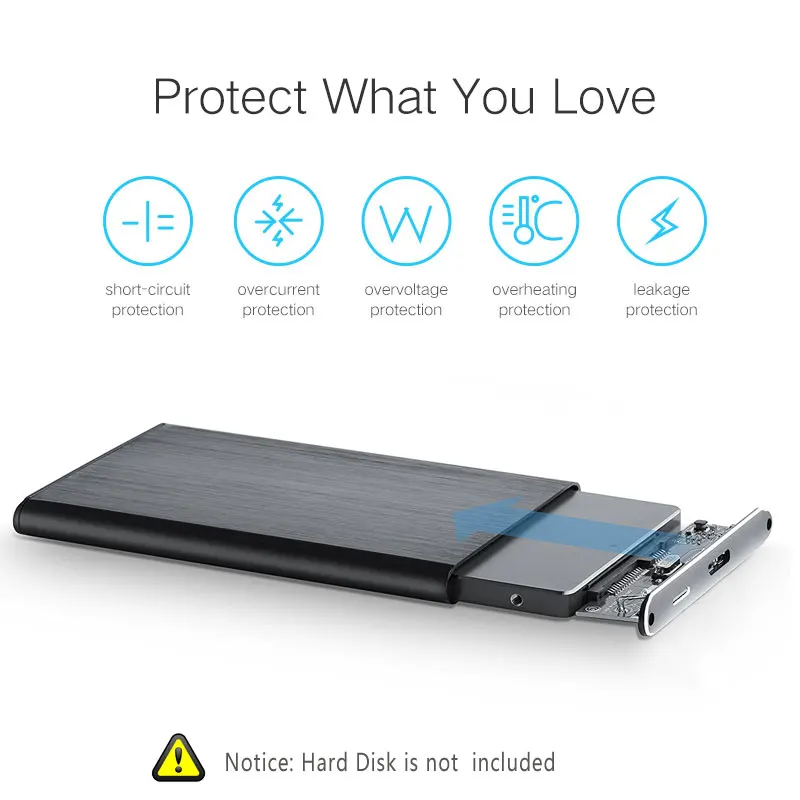 Внешний корпус для жесткого диска Sata3 на USB3.0 2 5 дюйма SSD бокс SATA III 6 Гбит/с UASP чехол