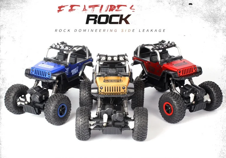 

Ewellsold 1/18 2.4G 4channels 4WD Alloy Rock Crawlers 4x4 Driving Car Remote Control Model Off-Road Vehicle Toys 3 color