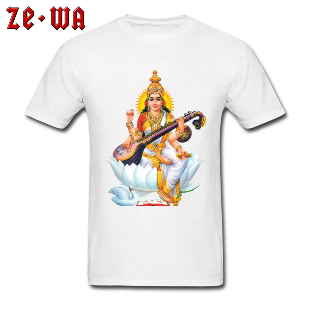 Custom shiva ganesha saraswati201897Y O Neck Tshirts Summer Autumn Tees Short Sleeve for Men Cute Pure Cotton Printing T Shirts shiva ganesha saraswati201897Y white