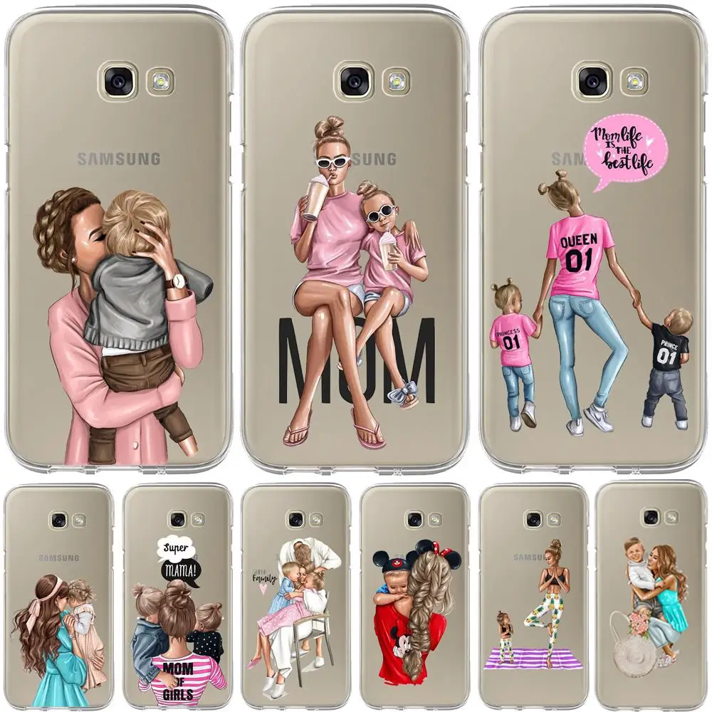 Baby Mom Girl Bumper Print Case For Samsung Galaxy A50 A30 A70 A40 A10 A20 A60 A70 A6 A8 Plus A7 A9 2018 Soft TPU Silicone Cover