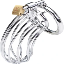 Adult Gift Stainless Steel Male Cock Cage Chastity Metal Sex Toys For Men 3 kinds of different Ring Size Choice