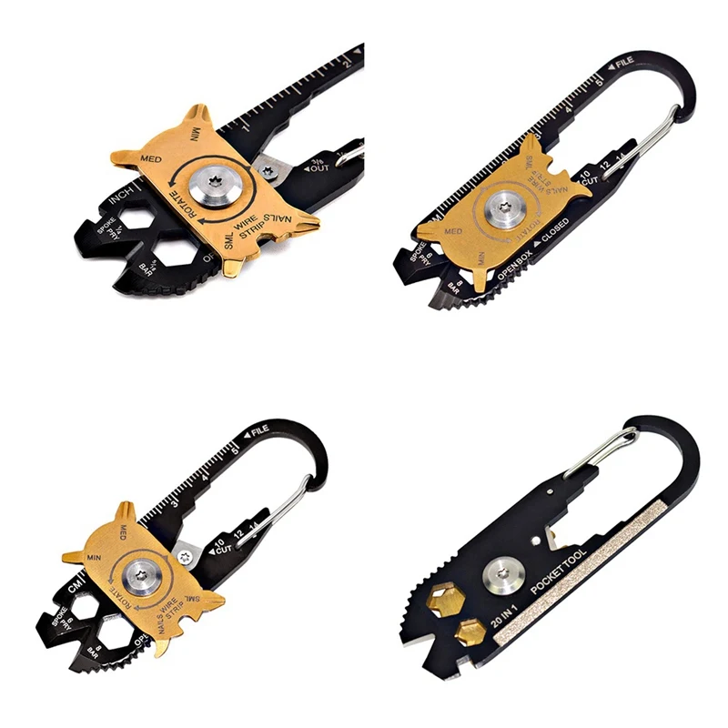 20 in 1 Pocket Multi Tool Keychain Gadget Portable Mini Utility Outdoor