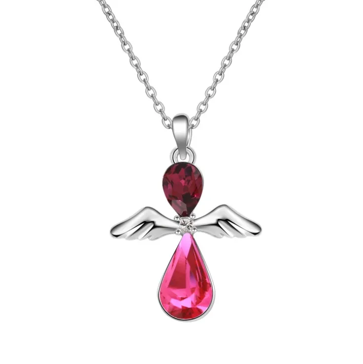 

Europe's latest original 3color New Guardian angel Crystal From Swarovskis Maxi Necklace Collier Wholesale Fashion Jewelry
