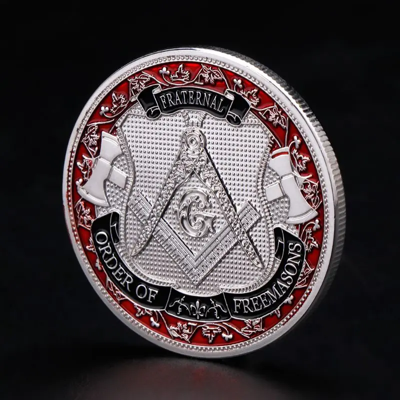 

Commemorative Coin Freemasons Coins Masons Souvenir Collection Collectible Silver Gold Plated Alloy Art Gifts