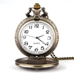 Винтажные бронзовые большие настенные подвесные карманные кварцевые ожерелья карманные часы мужские женские детские подарочные часы с