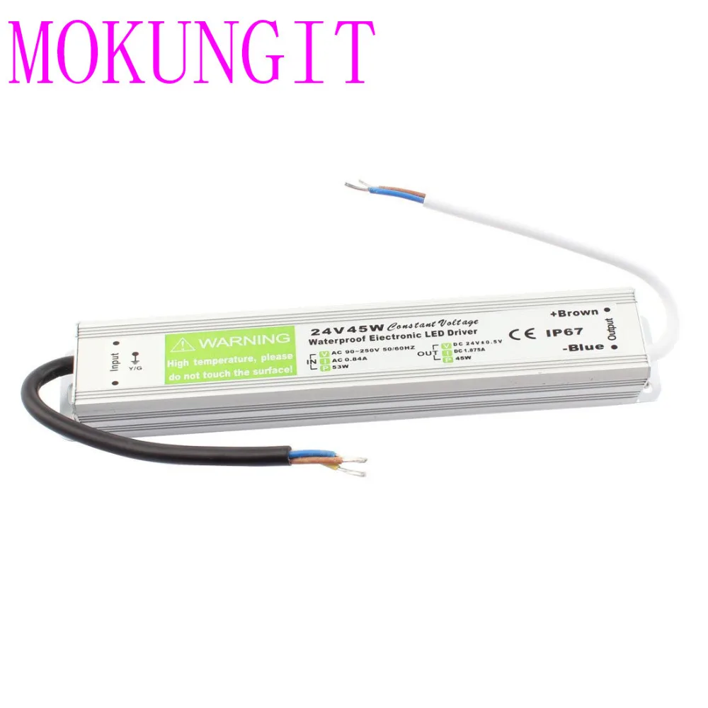 DC 24V 45W светодиодный адаптер питания AC110V 260V IP67 Водонепроницаемый Электронный