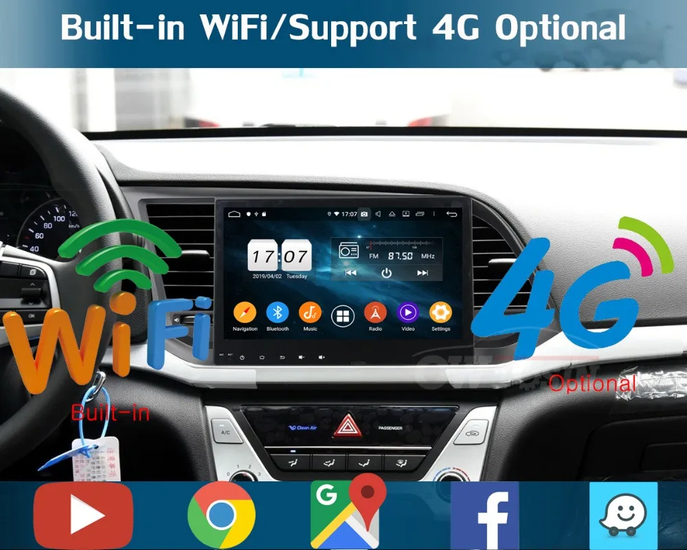 10," ips 8 ядерный 4 Гб+ 64 ГБ Android 9,0 автомобильный DVD мультимедиа для hyundai Elantra радио gps DSP CarPlay Parrot BT