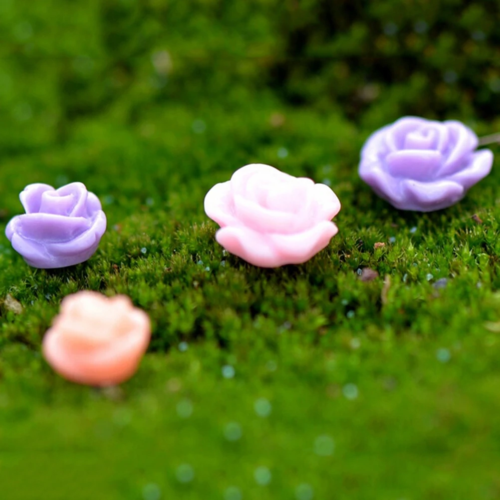 5 шт./лот красочные мини Моделирование цветы сказочный сад, миниатюра украшения для террариума 2 размера случайный украшение для минисада