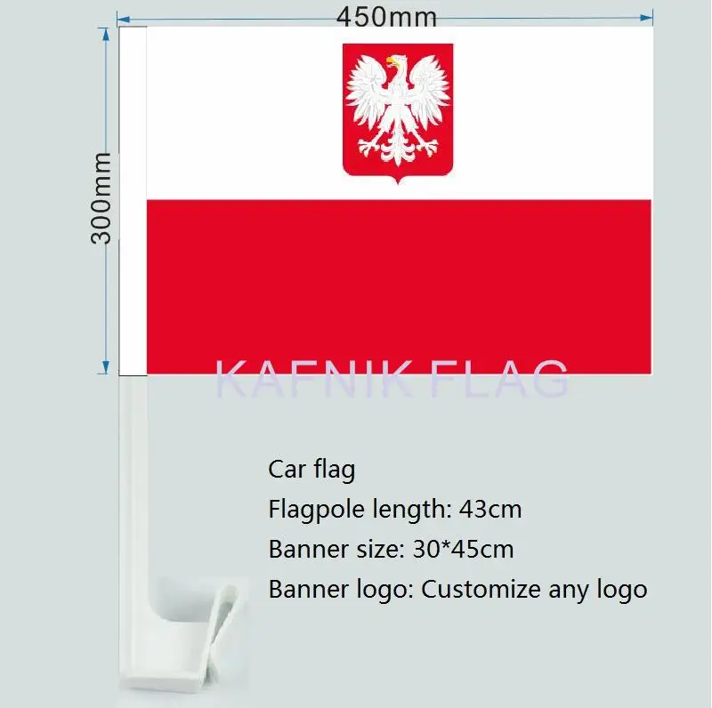 KAFNIK,30X45C Poland flag Swedish car window flag pole car