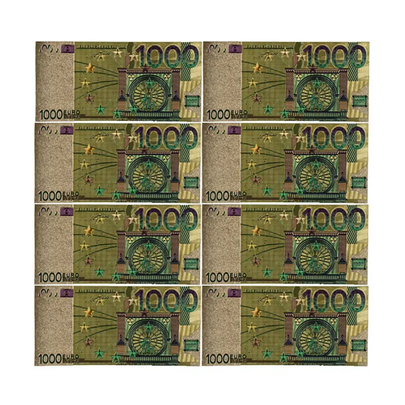 Color Euro Banknotes 10pcs/lot 500 EUR Gold Foil Banknote for Collection and Gifts EU Money Exquisite Craft