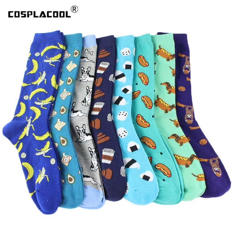 

[COSPLACOOL]Men Happy Cool Socks Wedding Animal Sokken Creative Crew Socks Colorful Funny Socks Unisex Gift Art Chaussette Homme