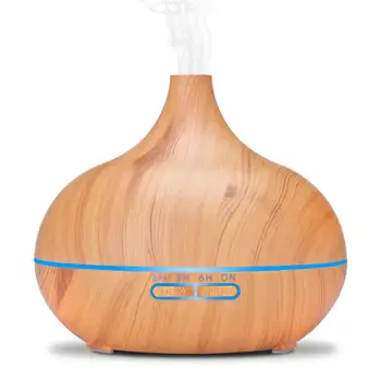 

Aroma Diffuser 300ml Essential Oil Air Humidifier with Wood Grain 7 Color Changing LED Lights for Office Home