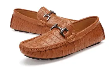 

Men Driving Shoes Italian Casual Blue white Moccasins Luxury Brand 2020 Flat Designer Shoes Men High Quality Plus Size 38 -43