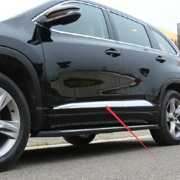 4Pcs ABS Chrome Body door Side Molding trim For Toyota Highlander 2013