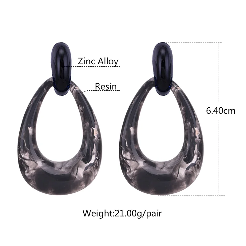 Sehuoran Oorbellen Big Long Water Resin Drop For Women Pendientes Mujer Moda Trendy Dangle Earrings Weddings Jewelry Earrings (9)