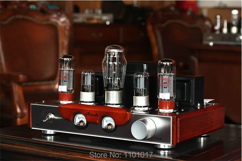 AMPLIFICADOR DE TUBO Himing rifers RH34W EL34 HIFI exquisis versión de madera de un solo extremo integrado andamio hecho a mano Amp