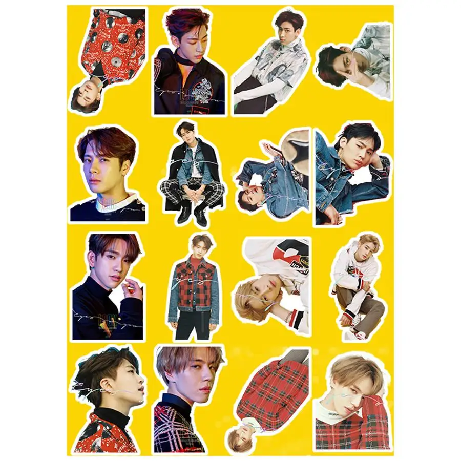 

Kpop GOT7 Eyes on You Adhesive Photo Sticker for Laptop Notebook Luggage Mobile Phone Jinyoung Youngjae DIY Sticker