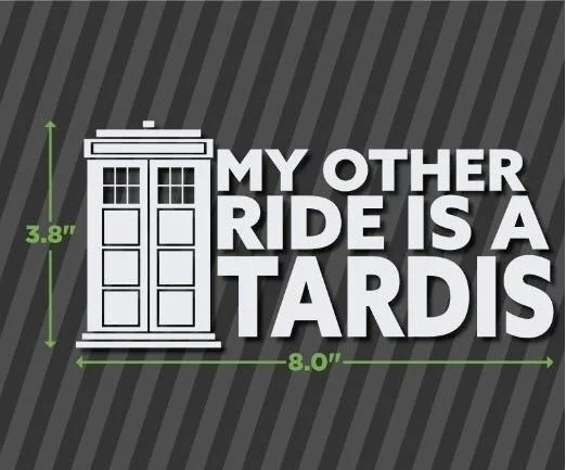 My Other Ride это ТАРДИС-Виниловая наклейка стикер на бампер или окно Доктор Кто черный