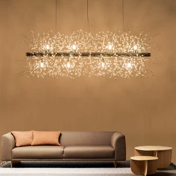 

Nordic Creative Individual Crystal Restaurant Lamp Simple Modern Art Warm Bar Front Office Pendant lights