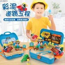 Детские ролевые игры Road Engineering Project работа моделирование глина слайм Косплей ранние образовательные модные головоломки Пластилин Подарочная игрушка