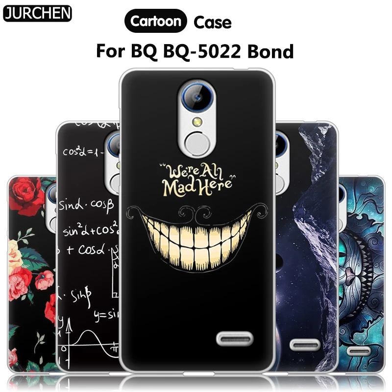 

JURCHEN Case For BQ BQ-5022 Bond BQS 5022 Silicone Soft Cartoon Back Cover For BQ 5022 Band Case For BQ Band BQS-5022 Cover 5.0