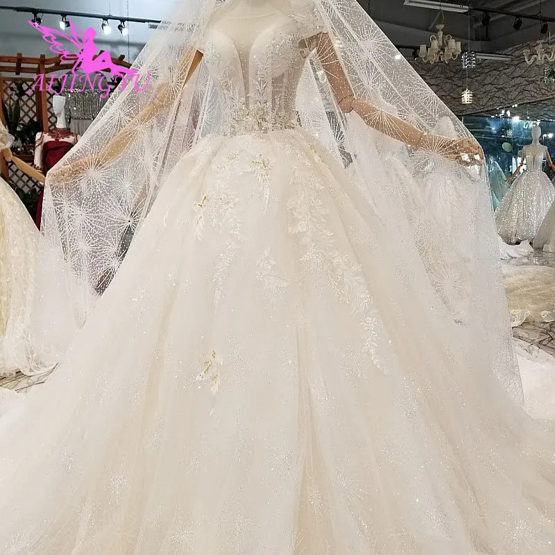 

AIJINGYU Romantic Bridal Gown Muslim Gowns Wedding Suzhou Pretty Moroccan Real Picture Slovak Republic In Wedding Dress